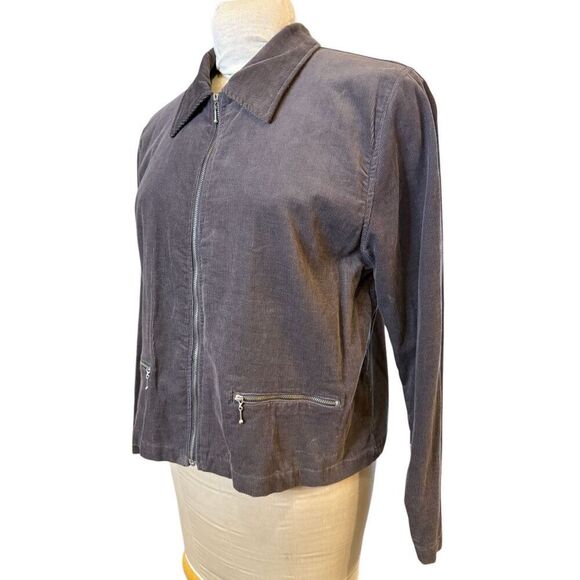 White Stag Gull Zip Gray Corduroy Jacket Sz. L Zip Pockets - Picture 6 of 10